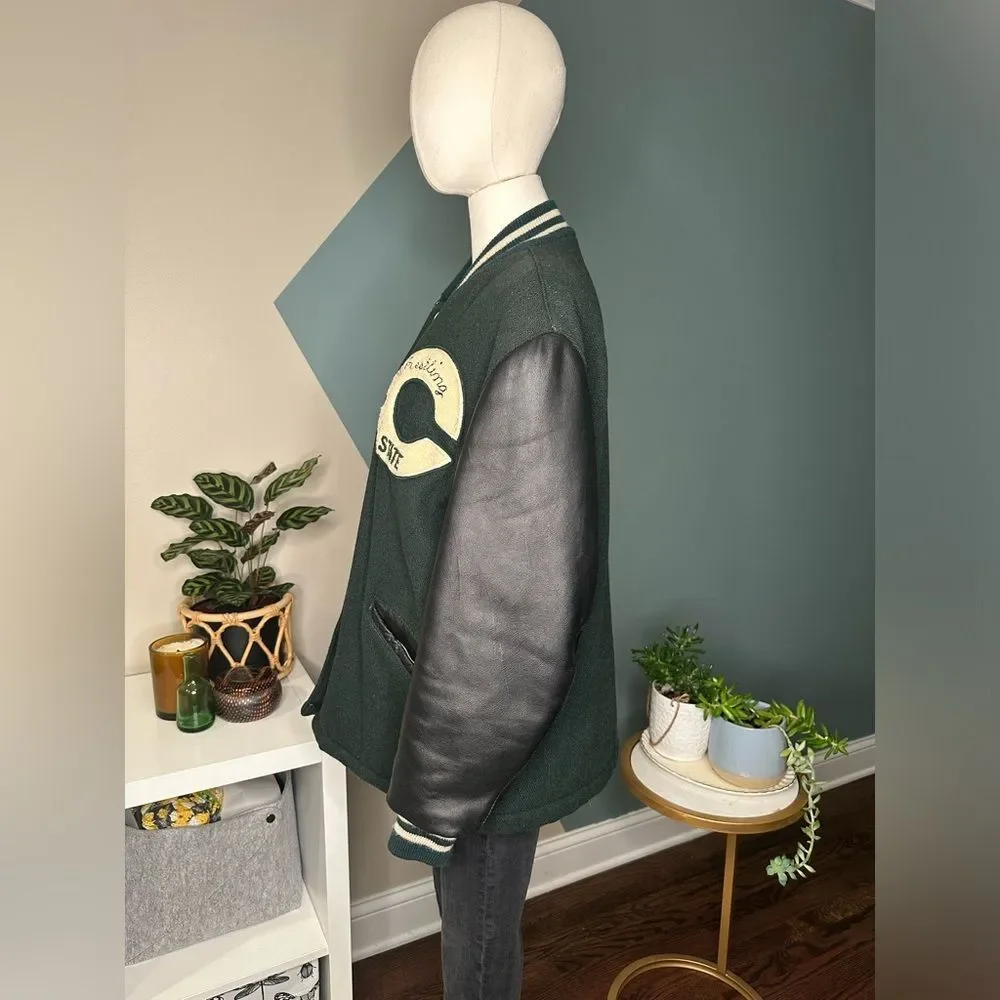 Vintage 60s DeLONG Letterman Varsity Jacket Wrestling State Chenille Patch Sz 38 - Picture 2 of 10